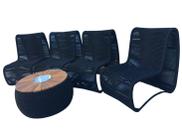 Jogo Poltronas e Mesa Champanheira Corda Nautica e Alumínio