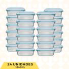 Jogo Potes Hermetico 1040ML Rantagular Canelado Marmita 24Un