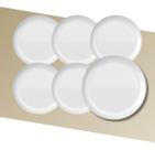 Jogo Prato Raso Opaline Nadir Vidro Blanc 27cm - Kit 12