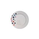 Jogo Prato Raso Poá Porcelana Decorados Bolinhas Kit 6 Peças