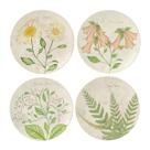 Jogo Pratos De Sobremesa Kit 4 Peças 20cm Cerâmica Corona Lovely Garden