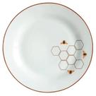 Jogo Pratos Rasos Jantar Refeição 27cm Kit 4 Peças Abelha Porcelana Brown Rim