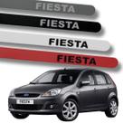 Jogo Protetor Friso Porta Lateral Ford New Fiesta 2004 2014 Cores:PRETO EBONY