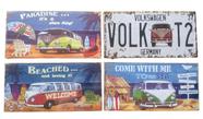 Jogo Quadro Placa Decorativa Mdf Kombi C/4