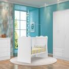 Jogo Quarto Infantil Doce Sonho Berço Cômoda 4 Gavetas e Guarda Roupa Qmovi Jogo Quarto Infantil Doce Sonho Berço Cômoda 4 Gavetas e Guarda Roupa Qmovi