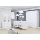Jogo Quarto para Bebê Helena com Guarda Roupa 4 Portas + Cômoda + Berço Mini Cama 1344 Phoenix Baby