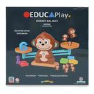 Jogo Recreativo Multijogadores Balança Macaco Aprenda a Somar Educ Play 30 Desafios Polibrinq - PB523