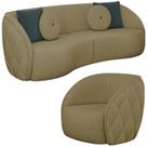 Jogo Sofa 288 cm 4 Lug E Poltrona 1 Lug Passion TCE 1025 Linho Moll