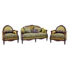 Jogo Sofa Madeira de Lei Imbuia Entalhes Artesanal Classico