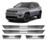 Jogo Soleira de Porta Aco Inox JEEP Compass 2017 2018 2020