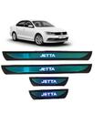 Jogo Soleira De Porta Cromada Com Led Azul Jetta 2020 2021 2022