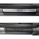 Jogo Soleira Premium Elegance Chevrolet Novo Prisma 2013 2014 2015 2016 2017 2018 2019 - ( Vinil + Resinada 4 Peças )