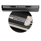 Jogo Soleira Premium Elegance Fiat Strada 2009 2010 2011 2012 2013 2014 2015 - 2 Portas ( Vinil + Resinada 4 Peças )