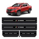 Jogo soleira resinada fiat strada + blackout (8 peças)