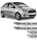 Jogo Soleira Resinada Ford Ka 2014 A 2019 Prata Escovado Jogo Soleira Resinada Ford Ka 2014 A 2019 Prata Escovado