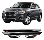Jogo soleira resinada mitsubishi asx 4 peças logo vermelho