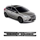 Jogo soleira resinada preta ford focus 4 peças