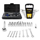 Jogo Soquete 40 PÇS + Jogo Chaves Combinadas 8 PÇS Jogo Soquete 40 PÇS + Jogo Chaves Combinadas 8 PÇS