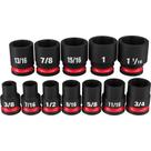 Jogo soquete impacto encaixe 1/2" curto 12 pcs pol 49-66-7010 milwaukee