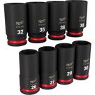 Jogo soquete impacto encaixe 3/4" longo 08 pcs 49-66-7020 milwaukee