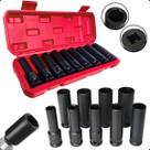 Jogo Soquete Sextavado Impacto Longo 1/2pol Cr-v Estojo Jogo Soquete Sextavado Impacto Longo 1/2pol Cr-v Estojo