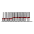 Jogo Soquete Sextavado Longo 1/2" Aço CRV 10 Peças 10-22mm MTX