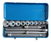 Jogo Soquetes Gedore Blu 3/4 Pol 22 A 50mm 14 Pçs Estriado - Jogo Soquetes Gedore Blu 3/4 Pol 22 A 50mm 14 Pçs Estriado -