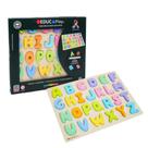 Jogo Tabuleiro Alfabeto Educativo Caixa Alta de Madeira +3 Anos Polibrinq - BDM40