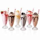 Jogo Taças 6 Copos Vidro Luxo 360 Ml Milk Shake Transparente