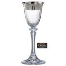 Jogo Taças Licor Cristal Bohemia Borda Filetada Grego Prata