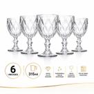 Jogo Taças Transparentes 315 ml 6 Unidades Cristal Suco Agua Vidro Transparência Impecável diamante Jogo Taças Transparentes 315 ml 6 Unidades Cristal Suco Agua Vidro Transparência Impecável diamante