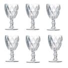 Jogo Taças Transparentes 6 Unidades Cristal Suco Agua Vidro Elegante Delicadeza