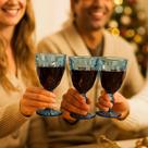 Jogo Taças Vidro Azul Elegante Servir Bebidas Mesa Posta Água Suco Vinho Decoração Presente Jogo Taças Vidro Azul Elegante Servir Bebidas Mesa Posta Água Suco Vinho Decoração Presente