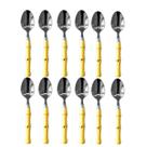 Jogo Talheres 12 Colheres em Inox Cabo Bambú Plástico 18cm Jogo Talheres 12 Colheres em Inox Cabo Bambú Plástico 18cm
