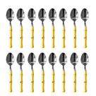 Jogo Talheres 16 Colheres em Inox Cabo Bambú Plástico 18cm Jogo Talheres 16 Colheres em Inox Cabo Bambú Plástico 18cm