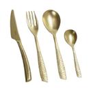 Jogo Talheres 24 peças Inox Jantar Dourado Riviera Bugatti