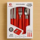 Jogo Talheres Jantar Colher Faca Garfo Comer Pegador Vermelho Cozinha Presente Casa