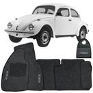 Jogo Tapete Automotivo Carpete + Lixeira Vw Fusca 1951 à 1996 Soft Logo Bordado Grafite 6 Peças