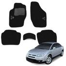 Jogo Tapete Carpete Automotivo C4 Pallas 2008 a 2013 Preto 5 Peças
