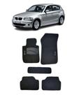 Jogo Tapete Carpete BMW 118i 2007 a 2011 com Logo Bordado Preto-500.310PTO