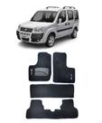 Jogo Tapete Carpete Fiat Doblo 7 Lugares 2017 a 2021 Com Logo Bordado Preto-400.341PTO
