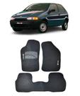 Jogo Tapete Carpete Fiat Palio 1997 a 2012 Com Logo Bordado Preto- 400.305PTO