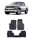 Jogo Tapete Carpete Volkswagen Amarok 2010 a 2017 Com Logo Bordado Grafite-100.300GRF