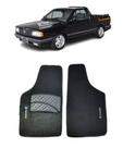 Jogo Tapete Carpete Volkswagen Saveiro G1 Quadrada 1980 a 1995 -Com Logo Bordado Preto- 100.318PTO