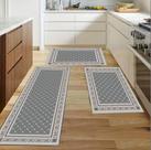 Jogo Tapete de Cozinha 3 Peças Antiderrapante Picasso Elegante Sultan 100% Poliéster