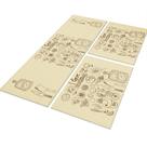 Jogo Tapete de Cozinha Amo Cozinhar 3 Peças Light Antiderrapante