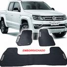 Jogo tapete emborrachado 3 peças volkswagen cabine interno amarok dupla 10 11 12 13 14 15 16 17 18 19