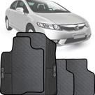 Jogo tapete emborrachado com acabamento sintético preto espcífico presonalizado com o nome do carro honda civic 07 a 11