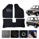 Jogo Tapete Para Fiat Uno Mille 1985 a 2013 Traseiro inteiriço Carpete Preto Luxo Linha Conforto