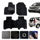 Jogo Tapete Para Honda Fit LX 2009 a 2014 Traseiro inteiriço Carpete Preto Luxo Linha Conforto